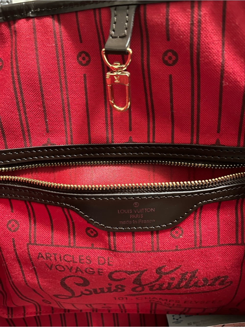 “Neverfull” Brown Checkered Large Tote Bag - Picture 4 of 4